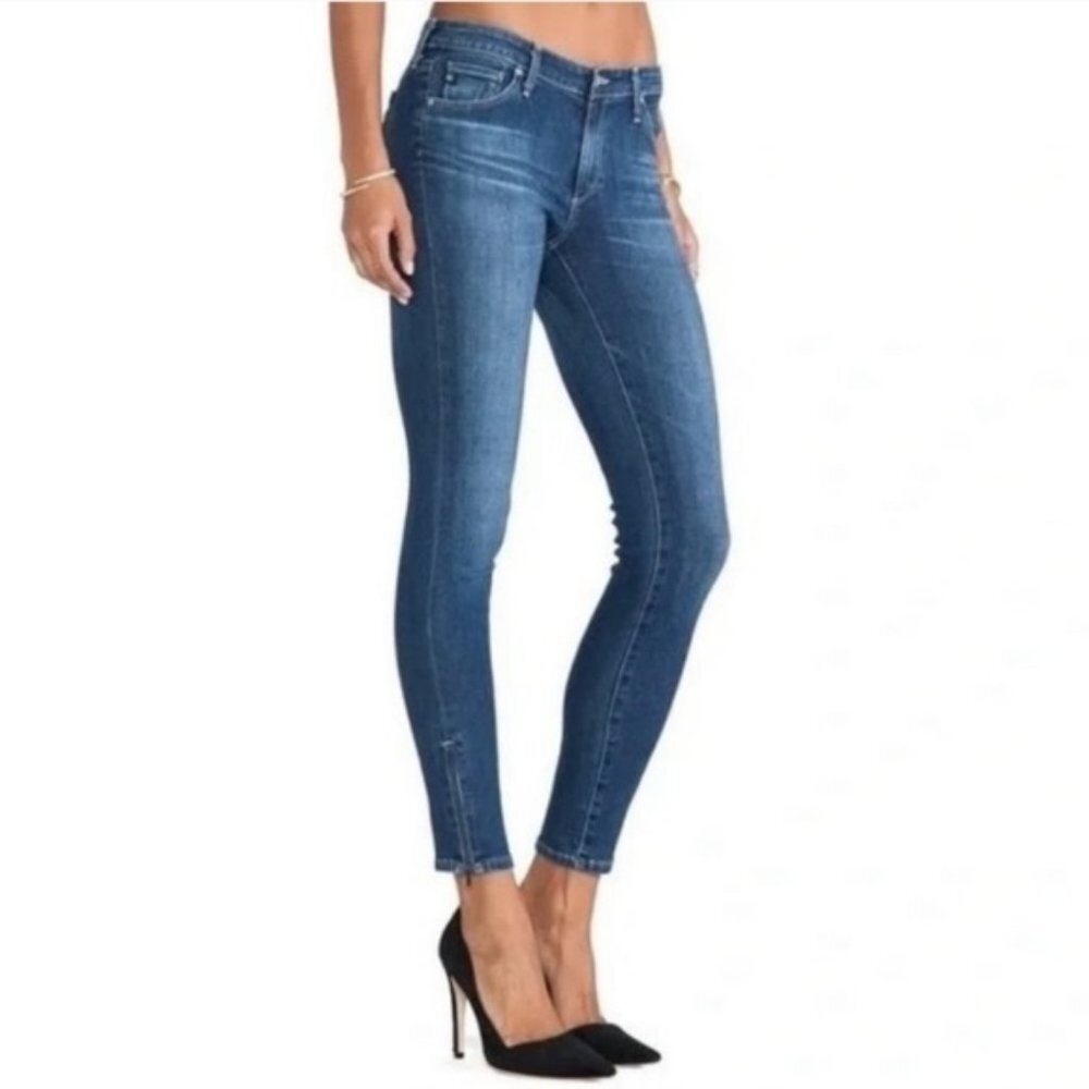 AG Adriano Goldschmied Low Waist Zip Up Legging Ankle Skinny Jeans